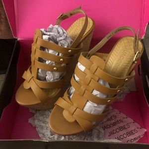 Tan Espadrille Wedge Sandals